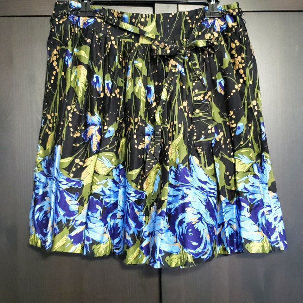 Loft Petite Floral Skirt with Tie